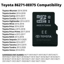 TOYOTA 86271-0E075 Latest GPS Navigation Micro SD Card Update