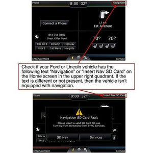 Ford Lincoln SYNC SD Card Navigation USA/Canada GPS Map Update